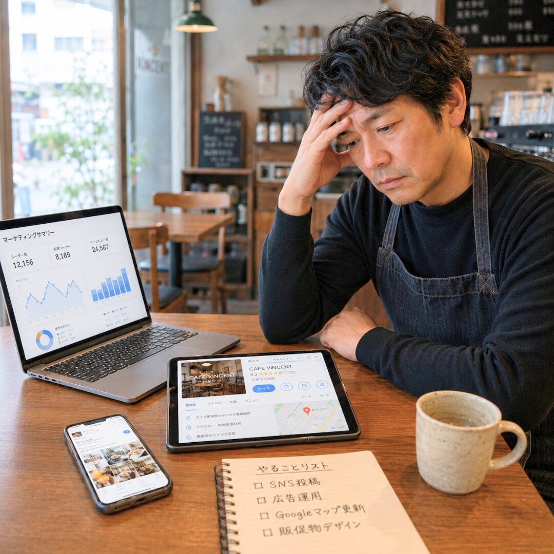 集客まで手が回らないイメージ